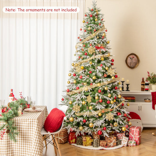 6/7.5/9 FT Pre-Lit Artificial Christmas Tree with 765/1135/1871 Tips and 280/470/690 Warm-White LED Lights-L