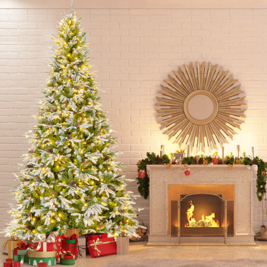 6/7.5/9 FT Pre-Lit Artificial Christmas Tree with 765/1135/1871 Tips and 280/470/690 Warm-White LED Lights-L