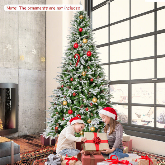 6/7.5/9 FT Pre-Lit Artificial Christmas Tree with 765/1135/1871 Tips and 280/470/690 Warm-White LED Lights-L