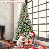 6/7.5/9 FT Pre-Lit Artificial Christmas Tree with 765/1135/1871 Tips and 280/470/690 Warm-White LED Lights-L