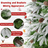 6/7.5/9 FT Pre-Lit Artificial Christmas Tree with 765/1135/1871 Tips and 280/470/690 Warm-White LED Lights-L