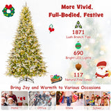 6/7.5/9 FT Pre-Lit Artificial Christmas Tree with 765/1135/1871 Tips and 280/470/690 Warm-White LED Lights-L