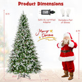 6/7.5/9 FT Pre-Lit Artificial Christmas Tree with 765/1135/1871 Tips and 280/470/690 Warm-White LED Lights-L