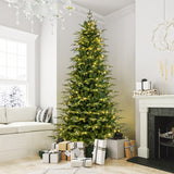 9 Feet Pre-Lit Artificial Christmas Tree with Warm White LED Lights