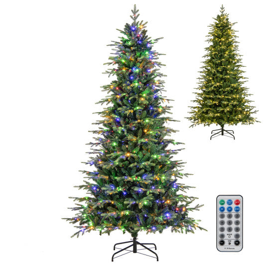 9 Feet Pre-Lit Artificial Christmas Tree with Warm White LED Lights