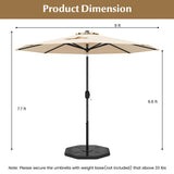 9 ft Outdoor Market Patio Table Umbrella Push Button Tilt Crank Lift-Beige