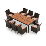 9 Piece Outdoor Dining Set with Umbrella Hole