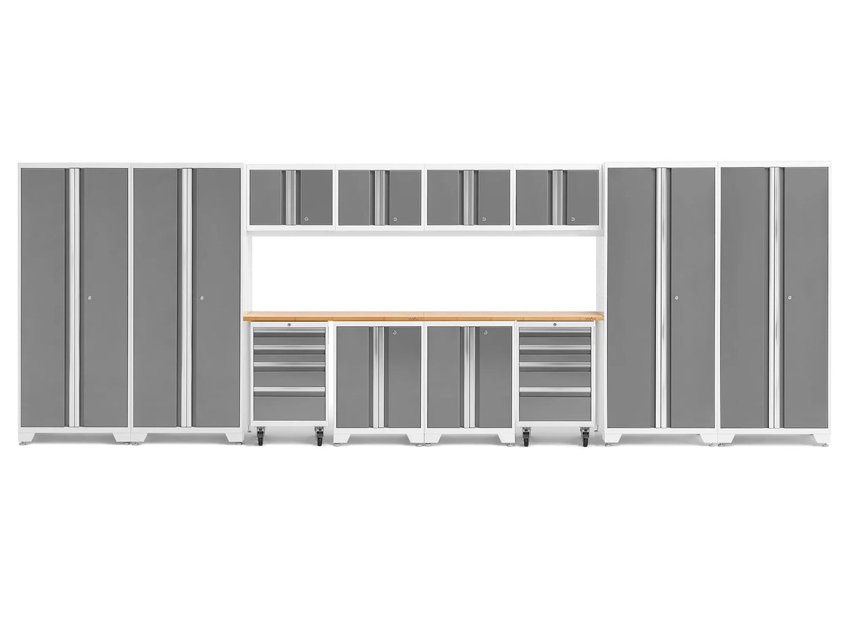 Bold Series 14 Piece Cabinet Set with Tool, Base, Wall Cabinets and 30 In. Lockers