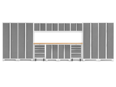 Bold Series 14 Piece Cabinet Set with Tool, Base, Wall Cabinets and 30 In. Lockers