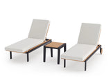 Rhodes Chaise Lounge (Set of 2) with Side Table