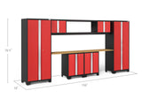 Bold Series 9 Piece Cabinet Set with Display Shelf, Wall, Base Cabinets and 30 In. Lockers