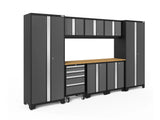 Bold Series 9 Piece Cabinet Set with 2 Base, Tool, Wall Cabinets and 30 In. Lockers