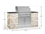 Outdoor Kitchen Signature Series 6 Piece Cabinet Set with Platinum Grill and Grill Cabinet