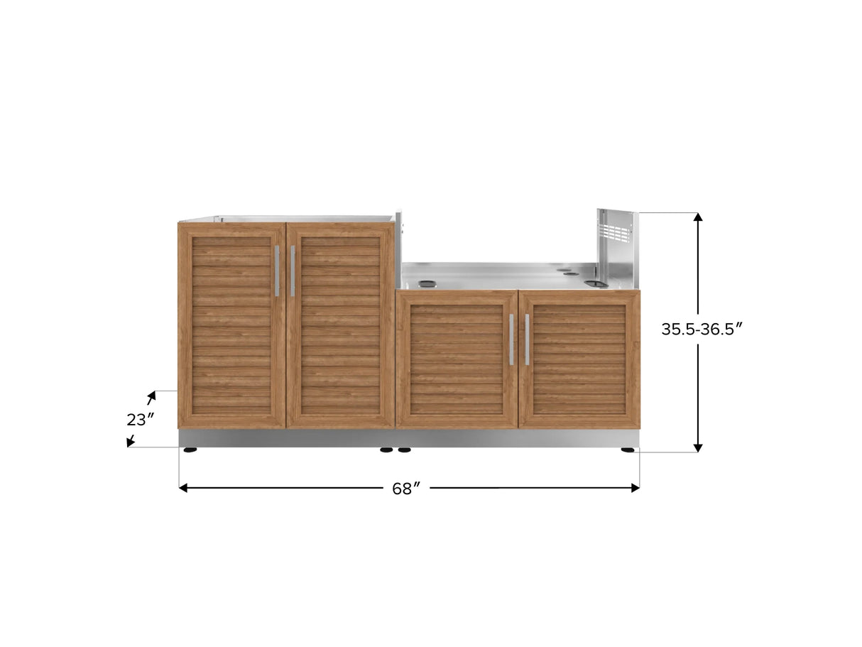 Outdoor Kitchen Stainless Steel 2 Piece Cabinet Set with Base and Grill Cabinet