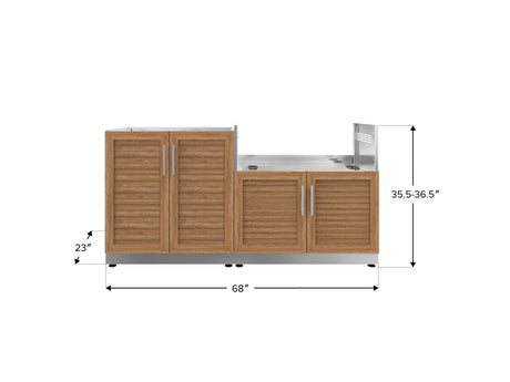 Outdoor Kitchen Stainless Steel 2 Piece Cabinet Set with Base and Grill Cabinet