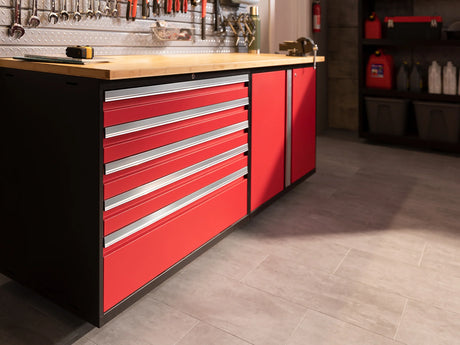 Pro Series 5 Piece Cabinet Set with Wall, Tool Cabinet, Locker and 84 In. Workbench