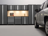 Pro Series 14 Piece Cabinet Set with Lockers, Base, Wall, Tool Drawer, Multi-Function Cabinets and 56 In. Worktop