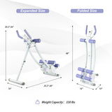 Ab Machine with LCD Monitor and 4 Adjustable Heights-Purple