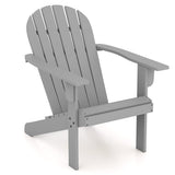 Acacia Wood Lounge Patio Adirondack Chair with Inclined Seat-Gray