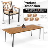 Acacia Wood Outdoor Furniture Set 9 Pieces Patio Dining Set with 8 Chairs