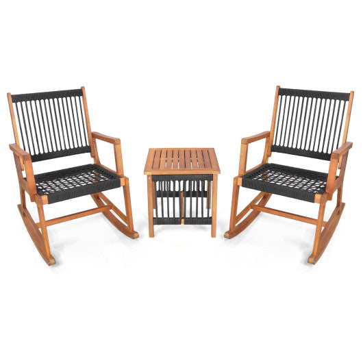 3 Pieces Acacia Wood Rocking Bistro Set