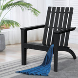 Outdoor Durable Patio Acacia Wood Adirondack Lounge Armchair-Black