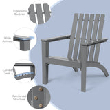 Outdoor Durable Patio Acacia Wood Adirondack Lounge Armchair-Gray