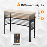 53 Inch Adjustable Heavy-Duty Workbench with Rubber Wood Top