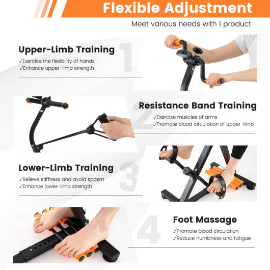 Adjustable LCD Pedal Exercise Bike with Massage-Yellow