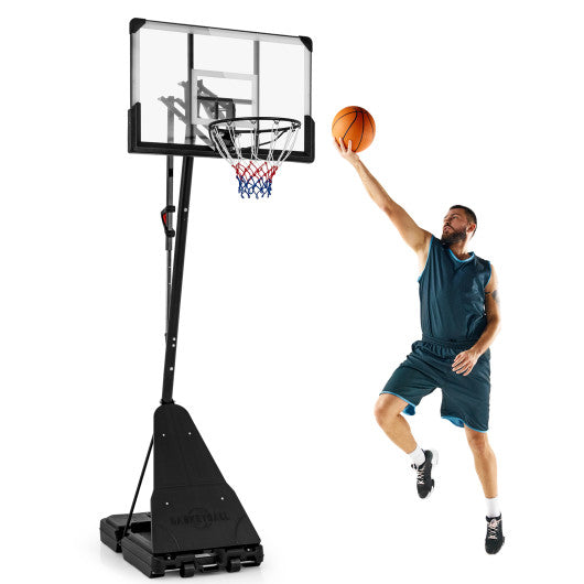4.9-10 Feet Height Adjustable Portable Basketball Hoop Basketball Goal System