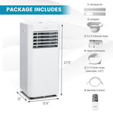10000 BTU 4-in-1 Portable Air Conditioner with Dehumidifier and Sleep Mode-White