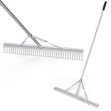 Aluminum Rake with 36 Inch Wide Rake Head and 68 Inch Long Handle