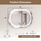 Anti-Fog Bathroom Mirror with 3 Color LED Light Memory Function