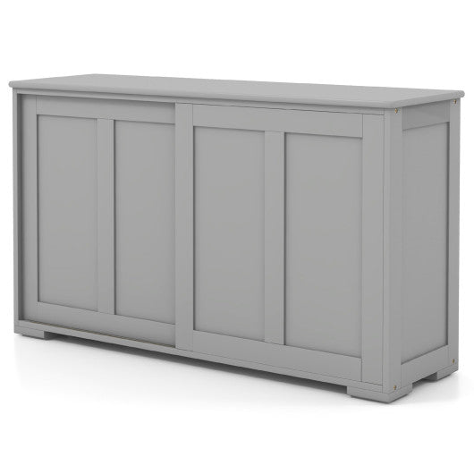 Antique Stackable Kitchen Storage Sideboard with Height Adjustable Shelf-Gray