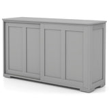 Antique Stackable Kitchen Storage Sideboard with Height Adjustable Shelf-Gray
