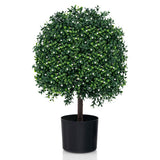 Artificial Boxwood Topiary Ball Tree Faux Bushes Ball Plants with UV Rated Leaves