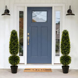 4 Feet Artificial Boxwood Topiary Tree with Natural Vines and PE Leaves-Green