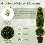 4 Feet Artificial Boxwood Topiary Tree with Natural Vines and PE Leaves-Green