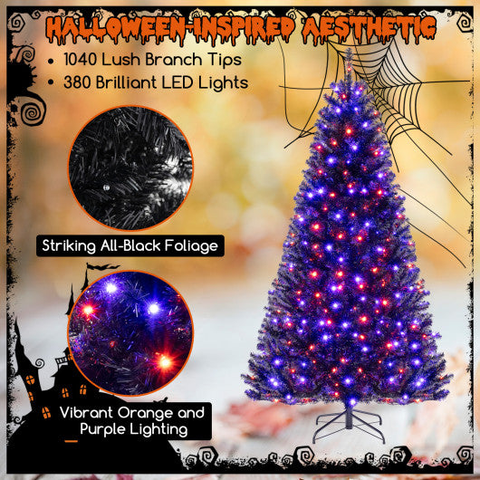 6/7/8 Feet Artificial Christmas Tree with 6 Lighting Modes and Spooky Sounds-7 ft
