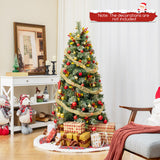 5/7.5/9 FT Pre-Lit Artificial Christmas Tree with 453/1096/1416 PVC and Pine Needles-S