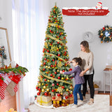 5/7.5/9 FT Pre-Lit Artificial Christmas Tree with 453/1096/1416 PVC and Pine Needles-XL
