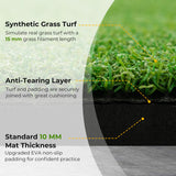 Artificial Turf Mat for Indoor and Outdoor Golf Practice Includes 2 Rubber Tees and 2 Alignment Sticks-25mm