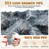 Artificial Xmas Tree with Branch Tips and Warm White LED Lights-6FT