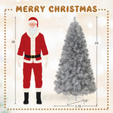 Artificial Xmas Tree with Branch Tips and Warm White LED Lights-6FT