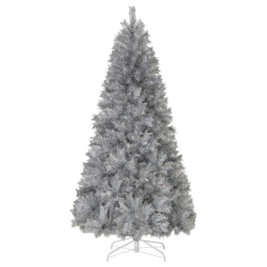 Artificial Xmas Tree with Branch Tips and Warm White LED Lights-7FT