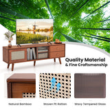 Bamboo TV Stand for TV up to 65 Inch-Brown