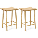 25.5 Inch Bar Stools Set of 2 with Footrest-Natural