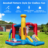 Baseball Themed Inflatable Bounce House with Ball Pit and Ocean Balls with 735W Blower