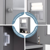 Bathroom Wall Mounted Adjustable Hanging Storage Medicine Cabinet-Gray