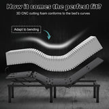 Bed Mattress Gel Memory Foam Convoluted Foam for Adjustable Bed-10 inches